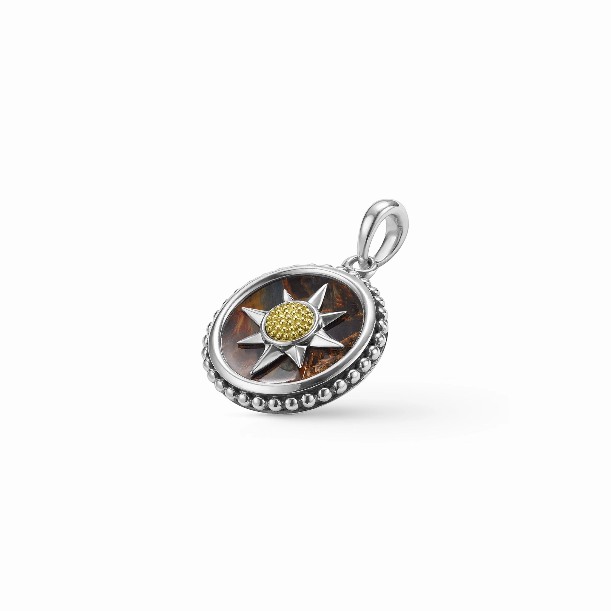 Anthem Small Two-Tone Pietersite Circle Burst Amulet