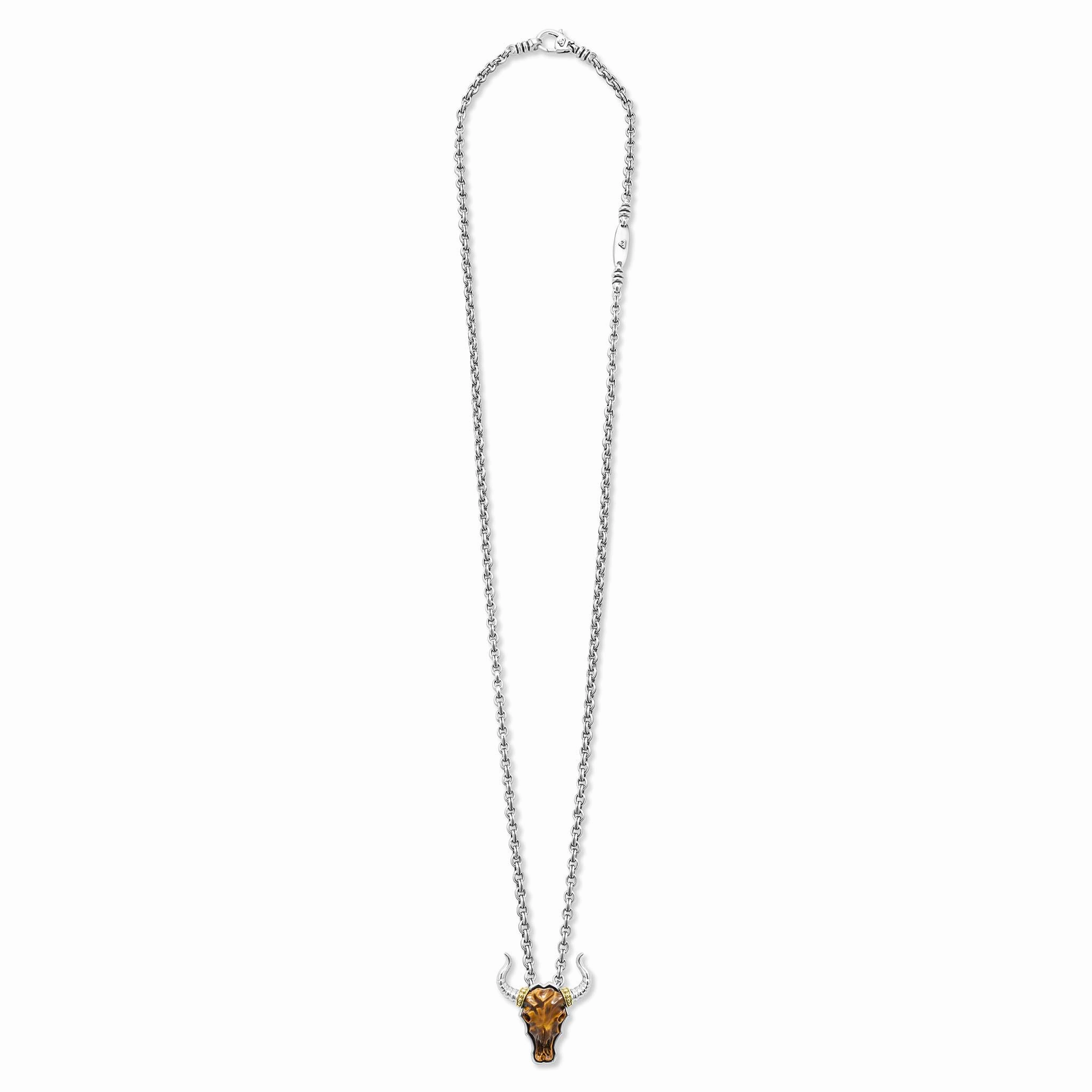 Anthem Tiger Eye Long Horn Amulet Necklace