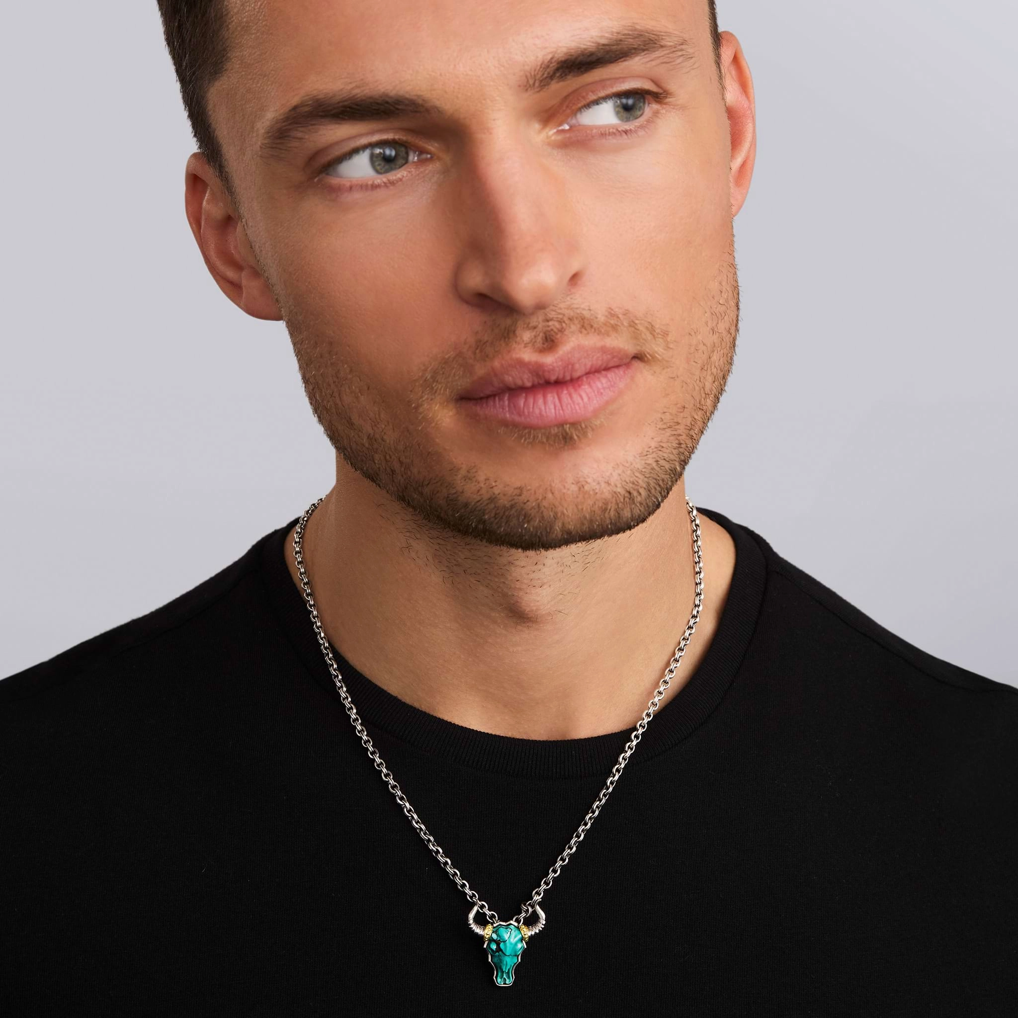 Anthem Turquoise Long Horn Amulet Necklace