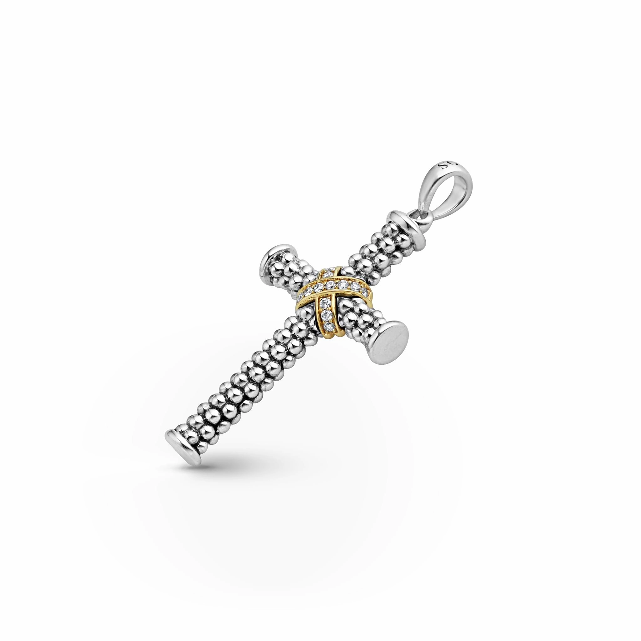 Anthem Two-Tone Diamond Cross Amulet