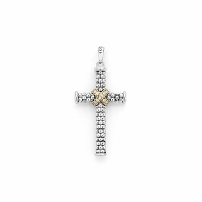 Anthem Two-Tone Diamond Cross Amulet