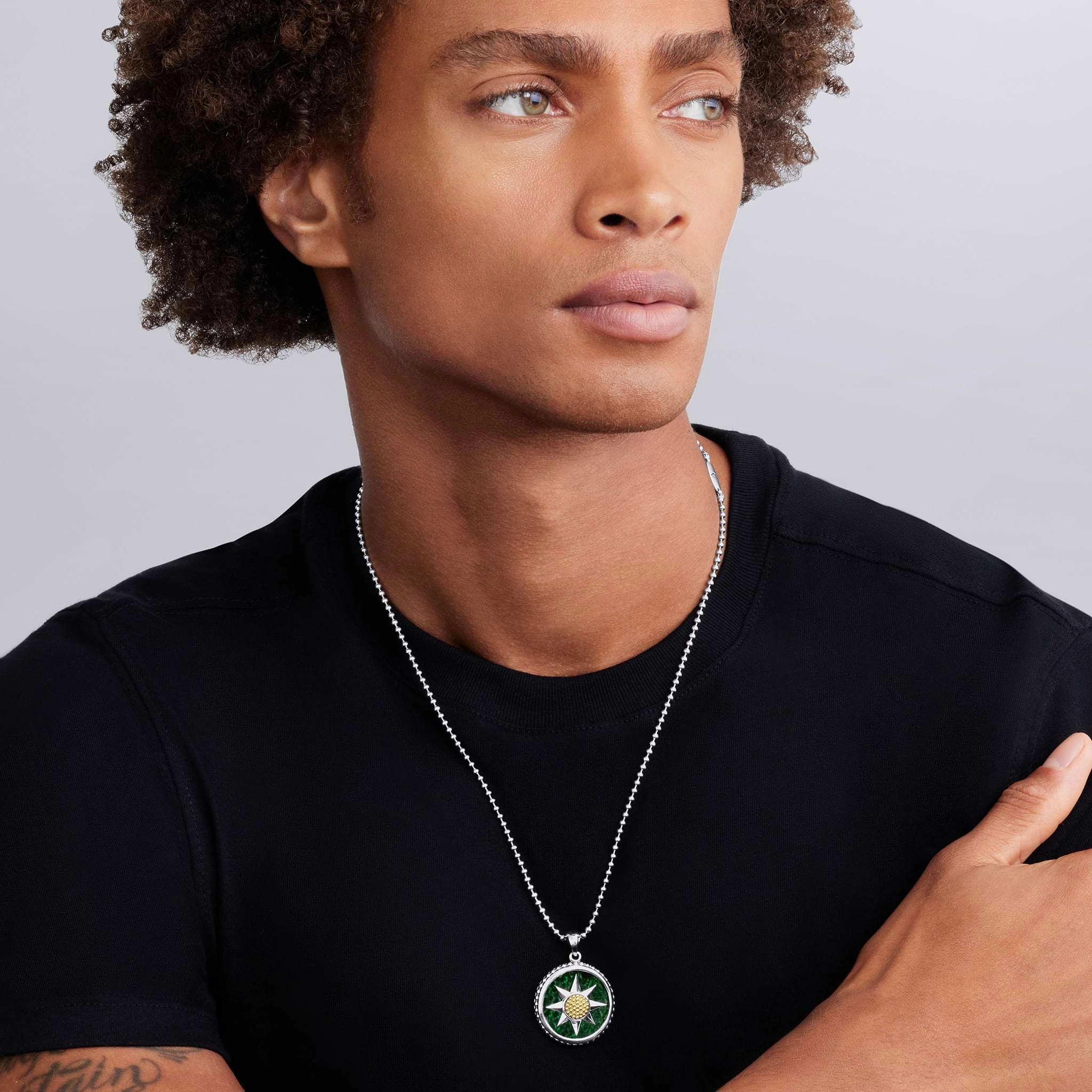 Anthem Two-Tone Jade Circle Burst Amulet