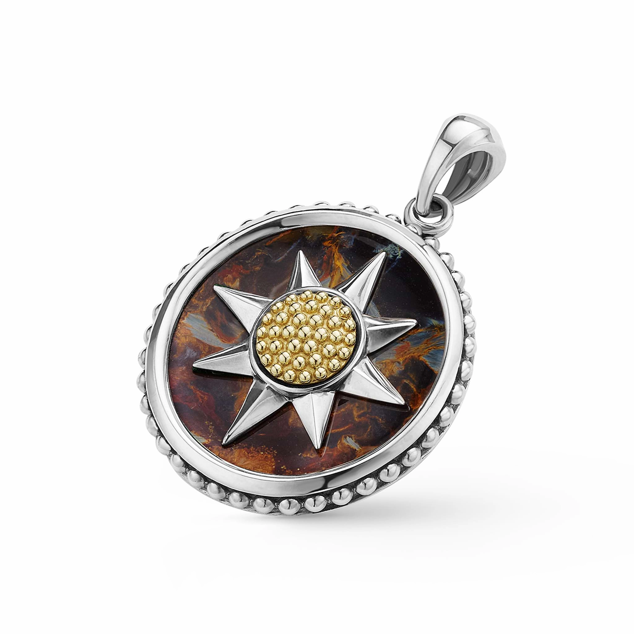 Anthem Two-Tone Pietersite Circle Burst Amulet