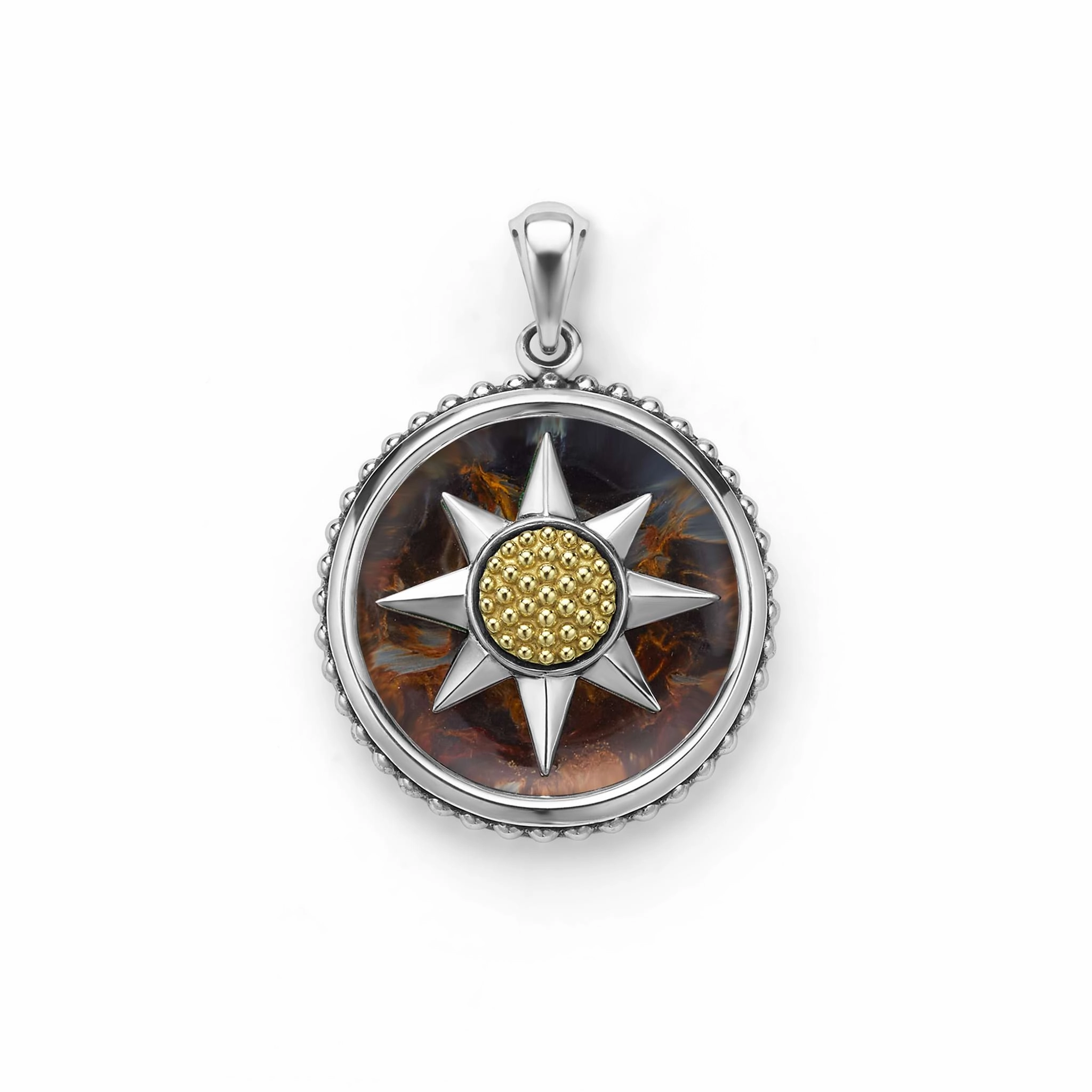Anthem Two-Tone Pietersite Circle Burst Amulet