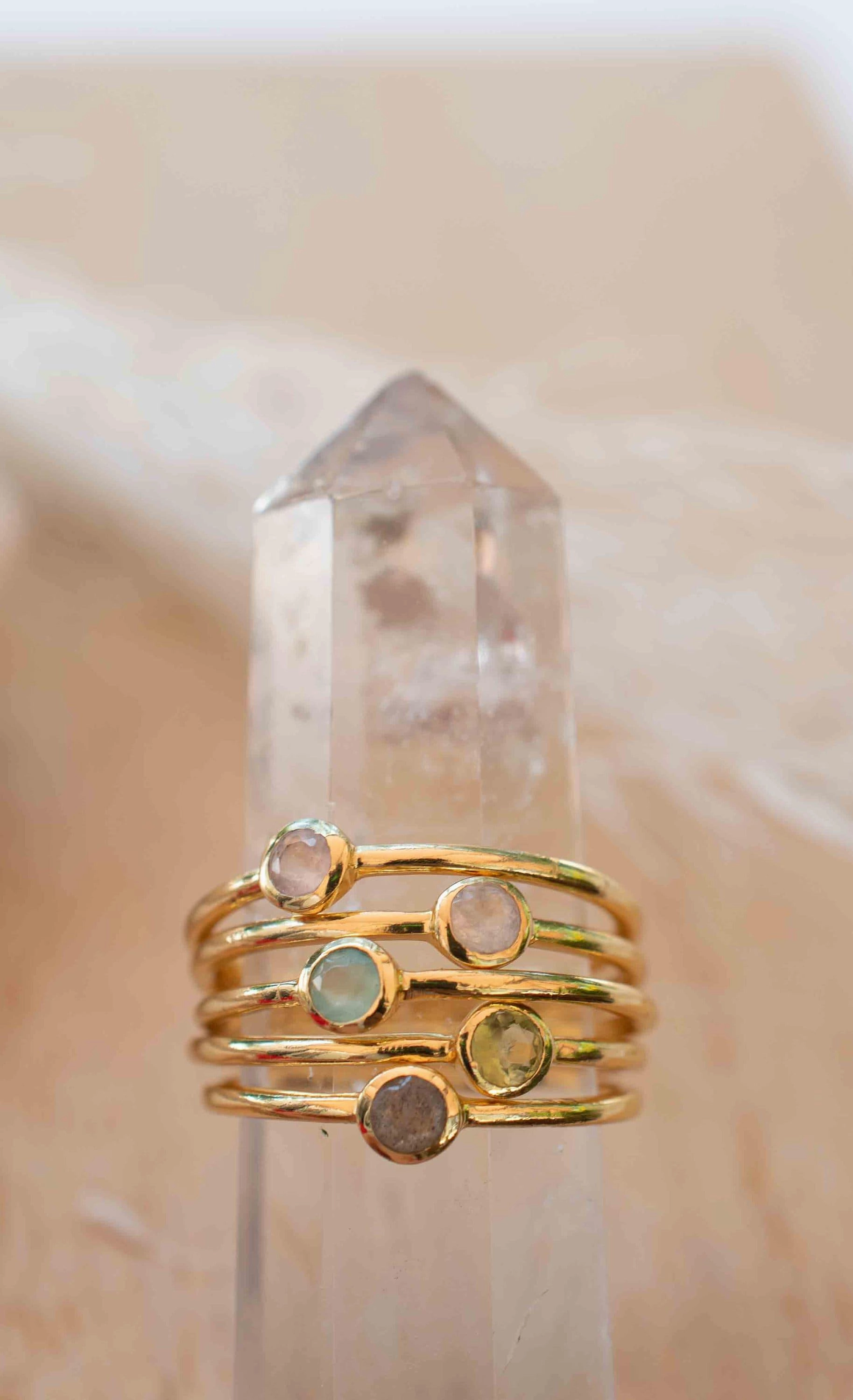 Aqua Chalcedony ~ Ring ~ 18k Gold Plated ~ MR328