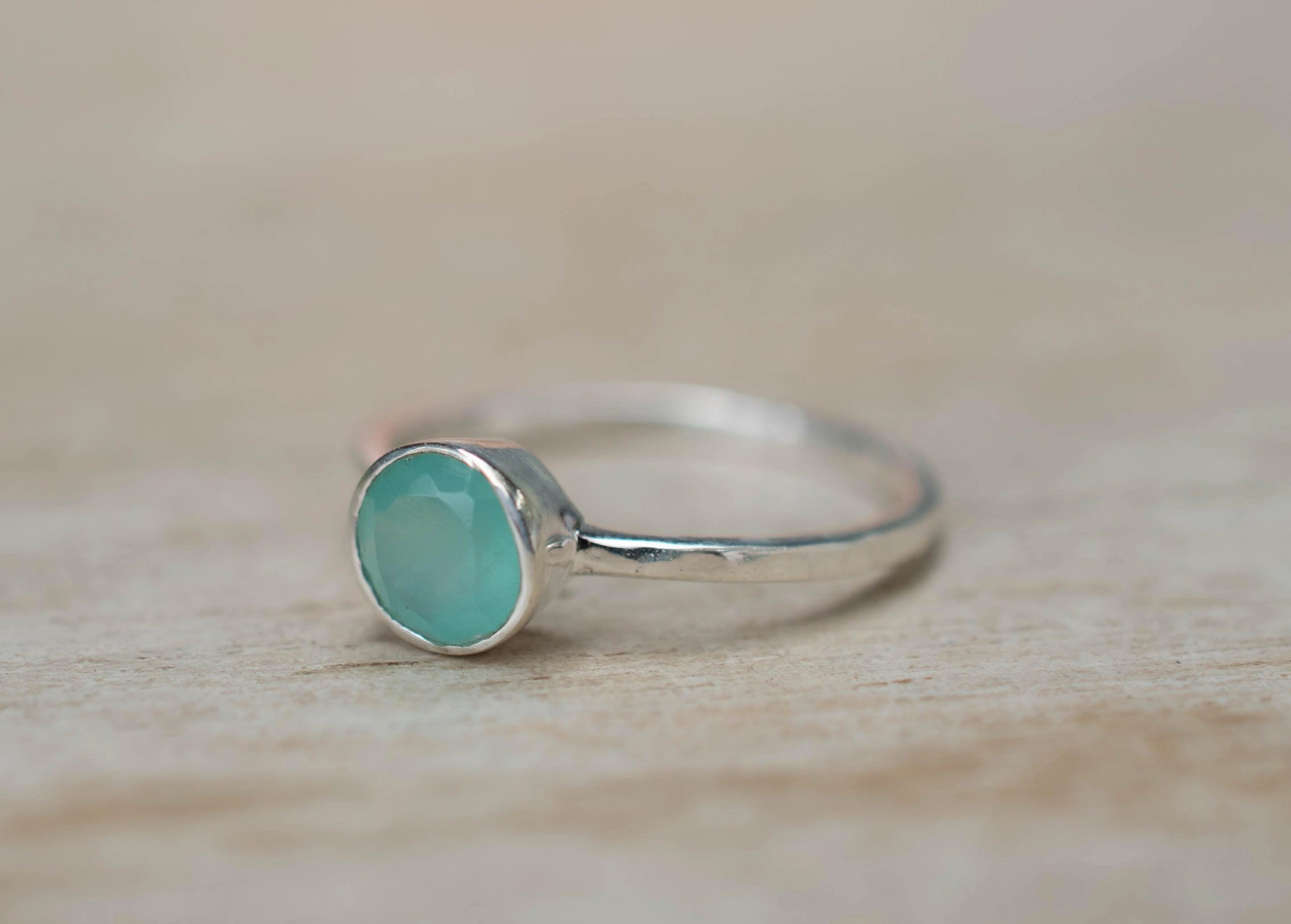 Aqua Chalcedony Ring ~ Sterling Silver 925 ~ MR241
