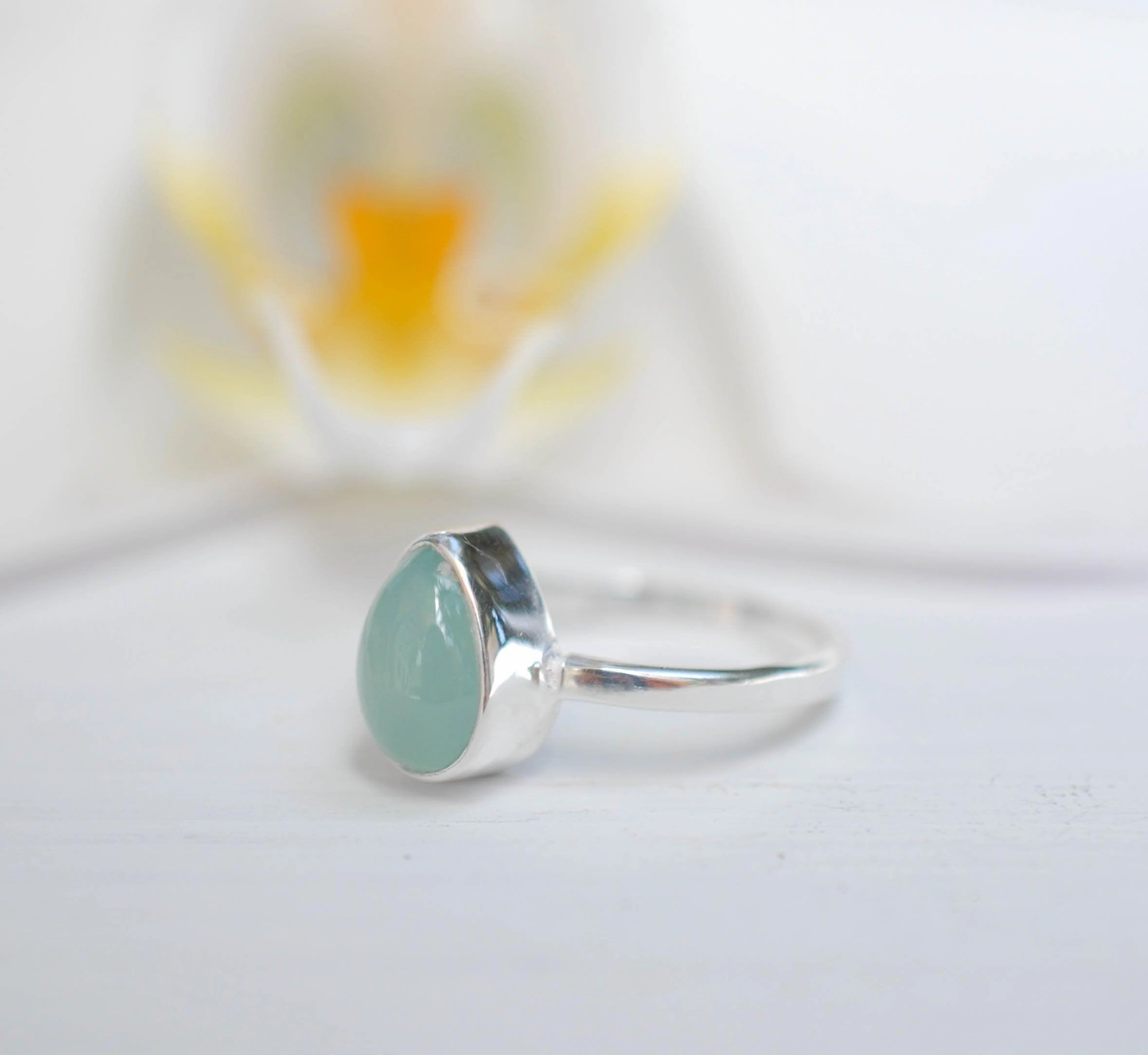Aqua Chalcedony Ring ~ Sterling Silver 925 ~MR021