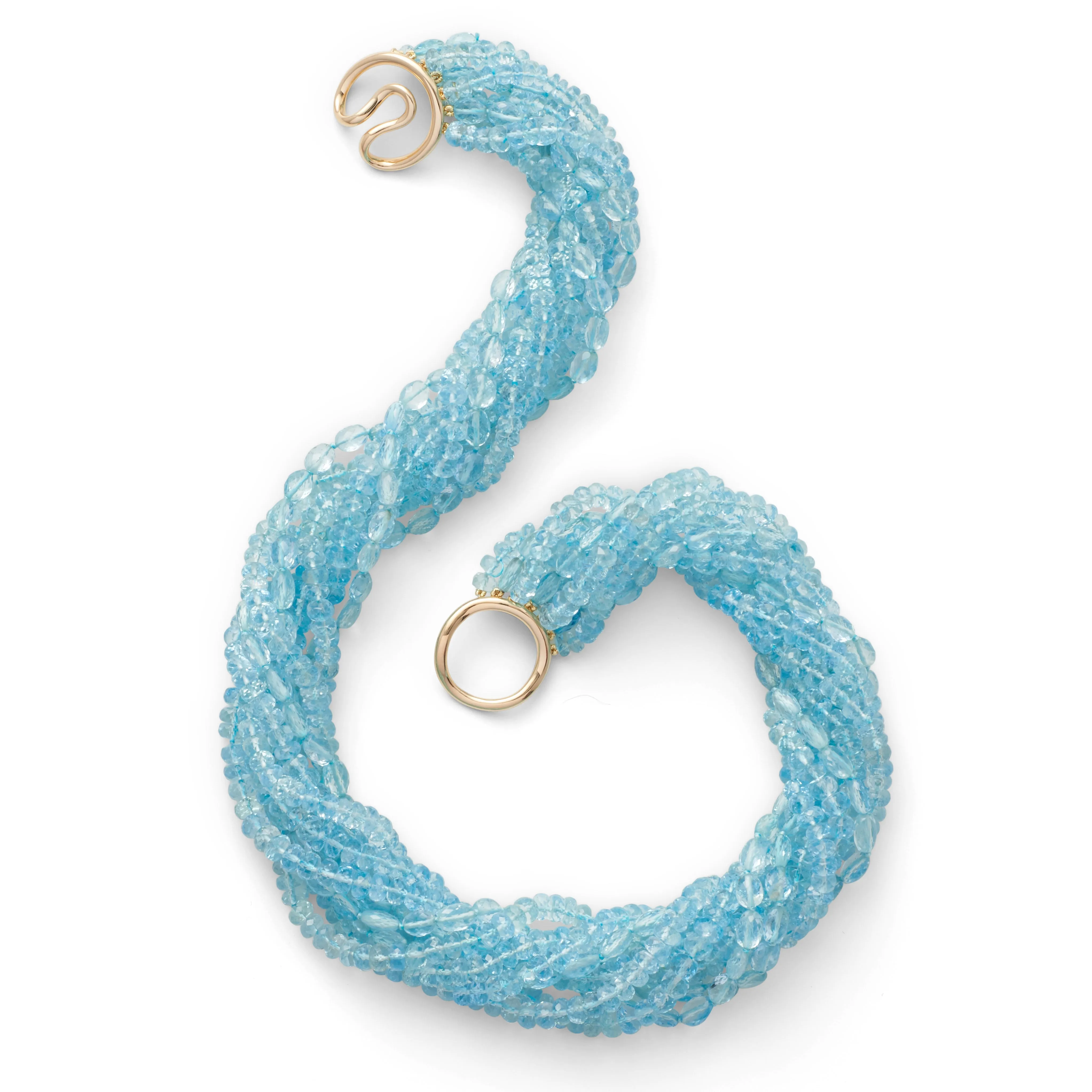 Aquamarine 9-Strand Twist Necklace