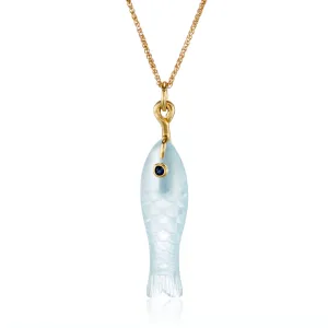 Aquamarine Fish Charm