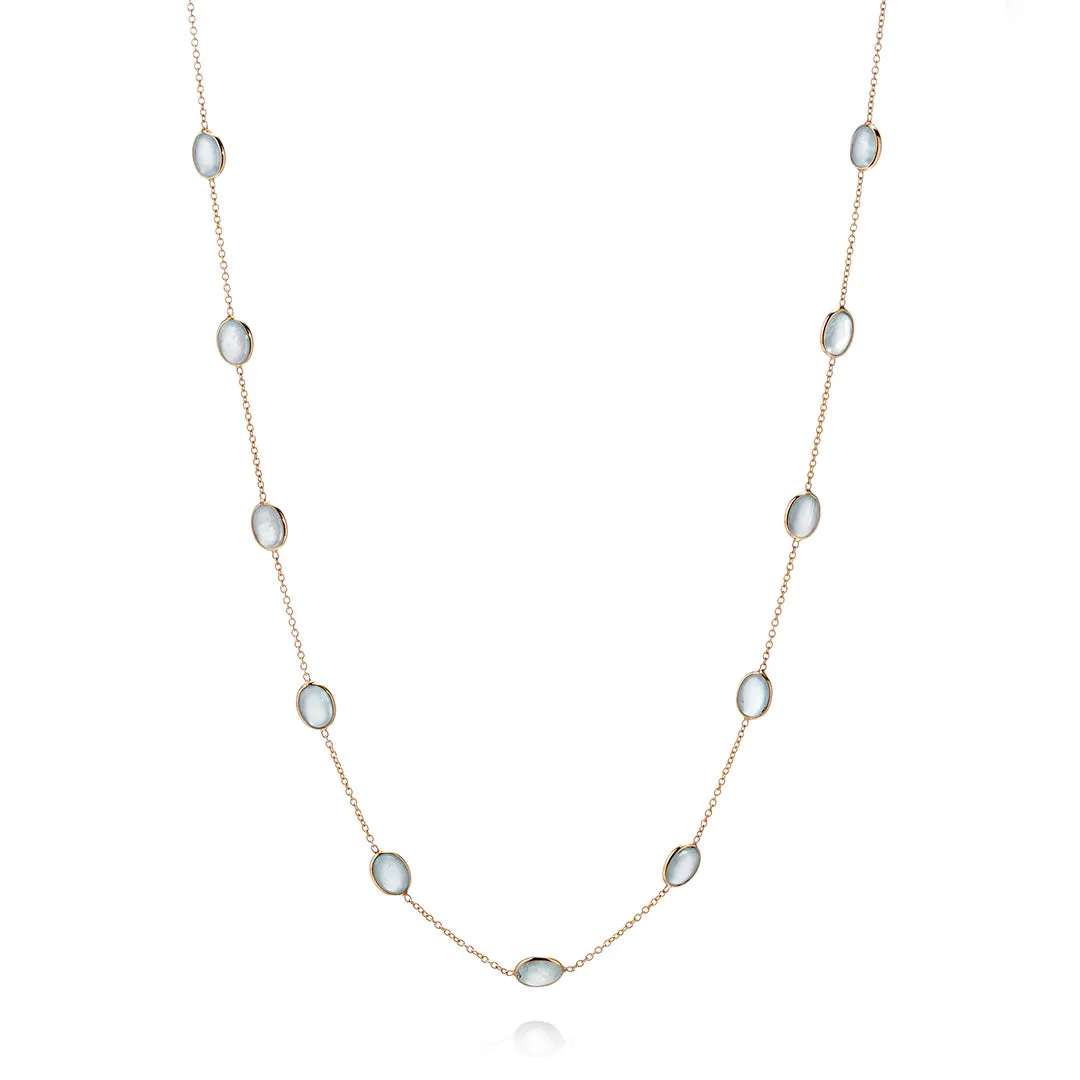 Aquamarine Station Necklace