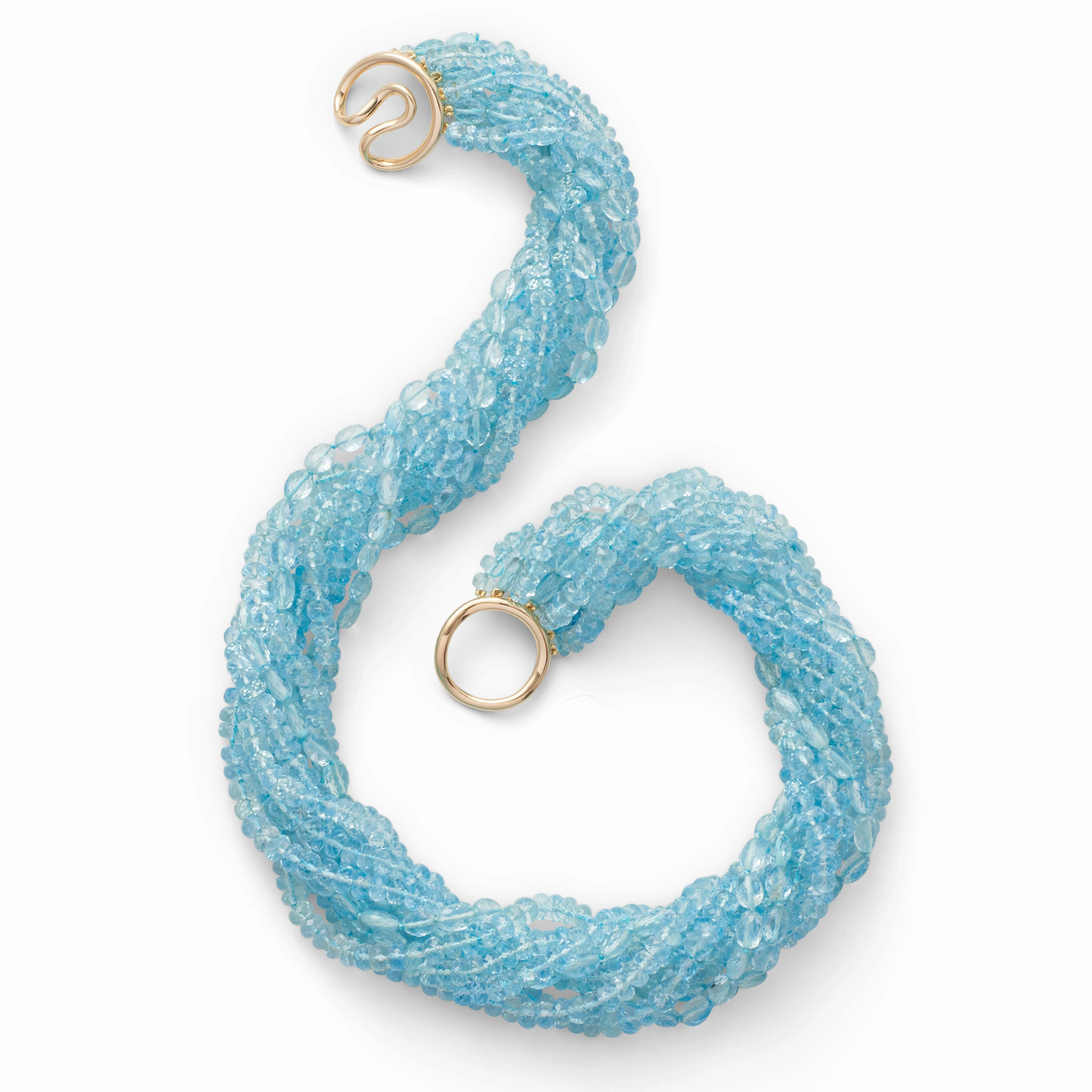 Aquamarine 9-Strand Twist Necklace