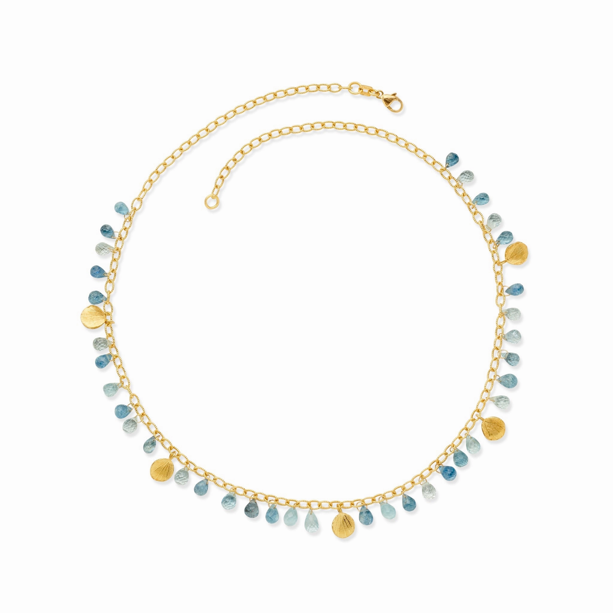 Aquamarine Briolette & Petal Necklace