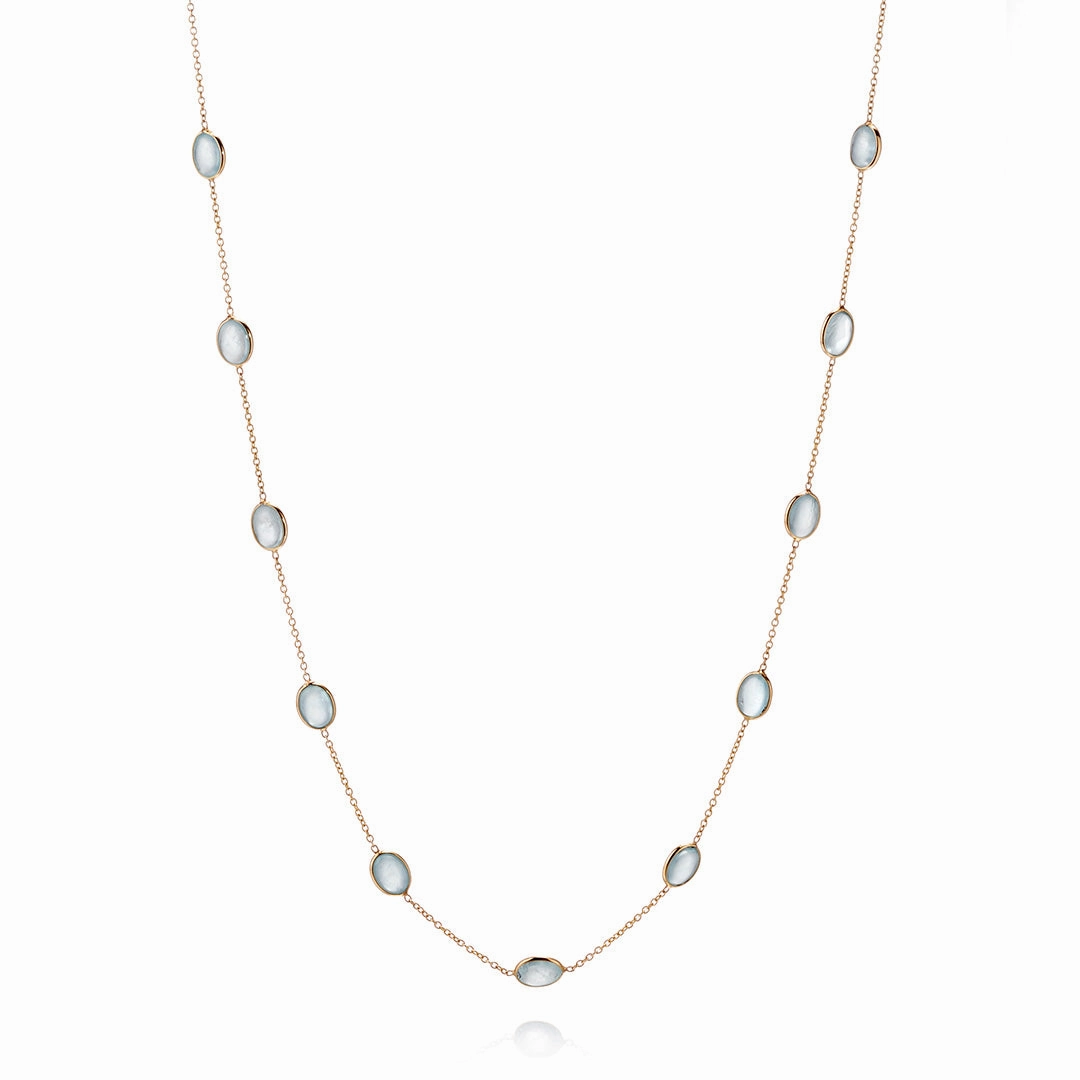 Aquamarine Station Necklace