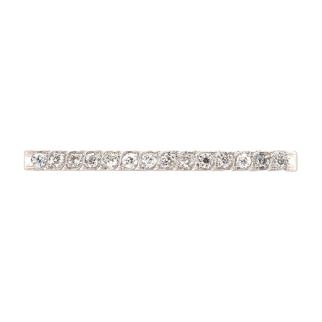 Art Deco Diamond "S" Motif Bar Pin