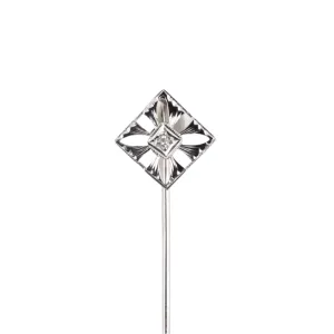 Art Deco Diamond Starburst Stick Pin