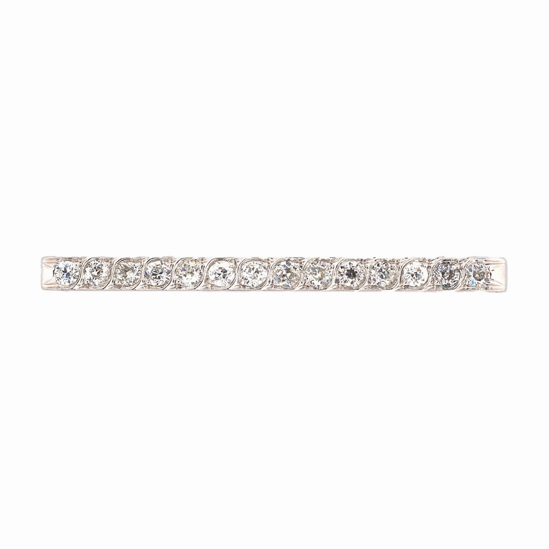 Art Deco Diamond "S" Motif Bar Pin