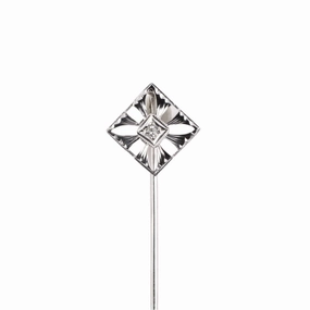 Art Deco Diamond Starburst Stick Pin