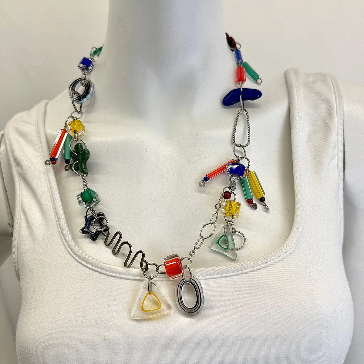 Art Glass Charm Necklace