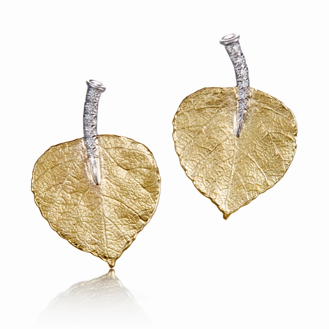 Aspen Leaf Diamond Earrings