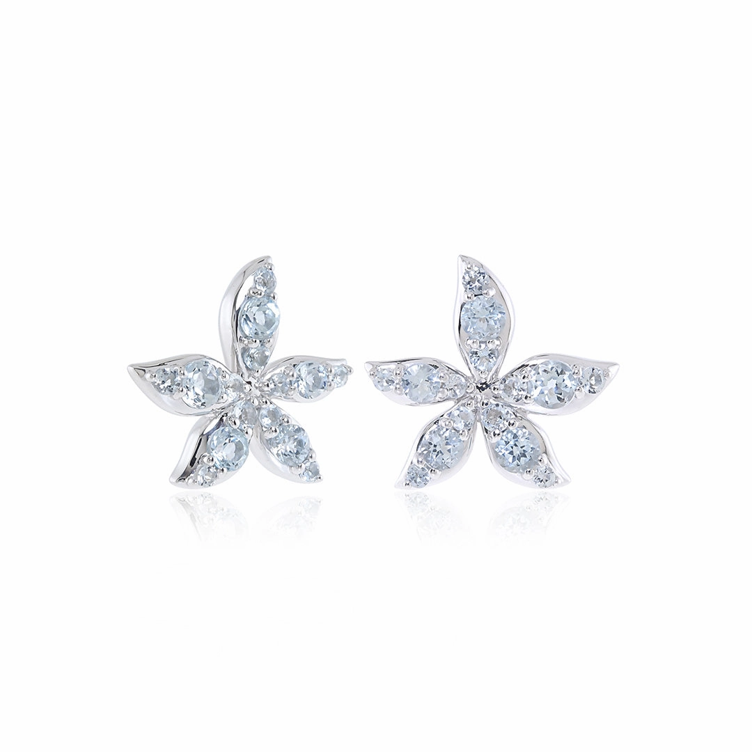 Ava Earrings in Aquamarines