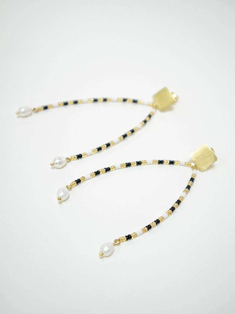 Axis Beaded Earrings - Gold