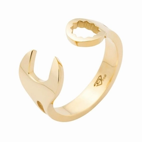 Bague cl?? en or jaune 18 cts.