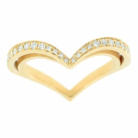 Bague Coeur en or jaune sertie de diamants.