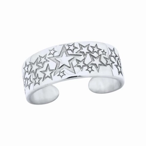 Bague de pied en argent  motif ??toiles.