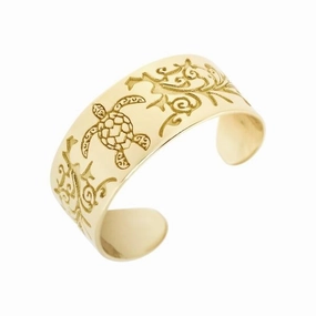 Bague de pied en or jaune. motif tortue
