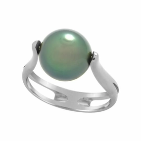 Bague en argent et perle de Tahiti