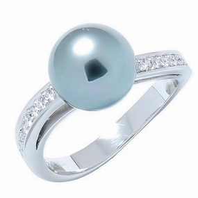 Bague en or blanc et perle de Tahiti