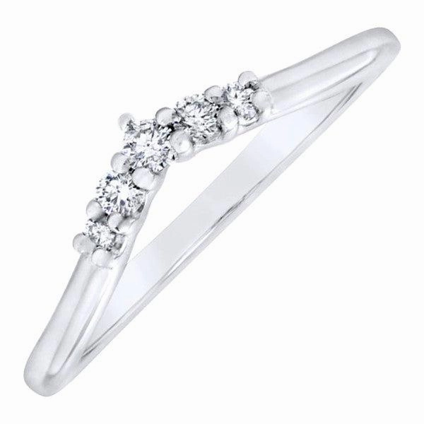 Bague en or blanc sertie de diamants