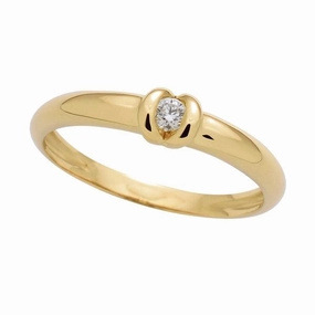 Bague en or jaune sertie d'un diamant