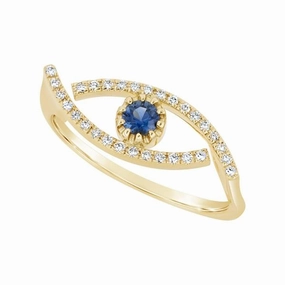 Bague en or jaune sertie d'un saphir et de diamants.