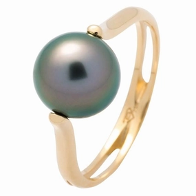 Bague en or jaune sertie d'une perle.