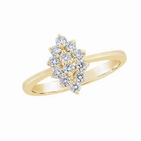 Bague en or jaune sertie de diamants.