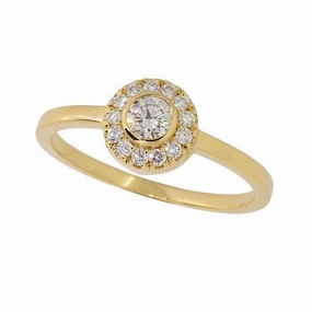 Bague en or jaune sertie de diamants.
