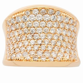 Bague en or jaune sertie de diamants.