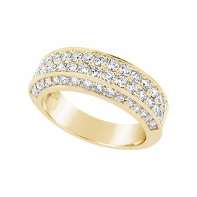 Bague en or jaune sertie de diamants.