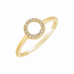 Bague en or jaune sertie de diamants.