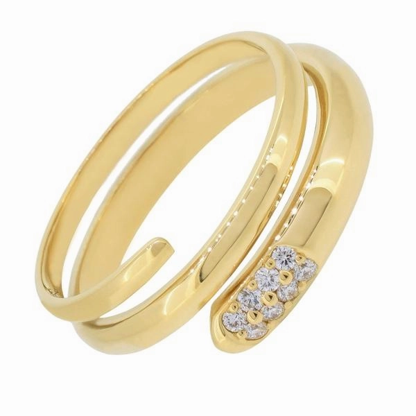 Bague en or jaune sertie de diamants.
