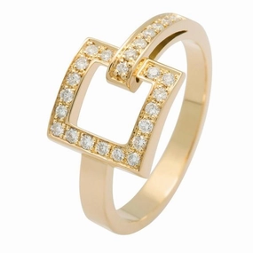 Bague en or jaune sertie de diamants.