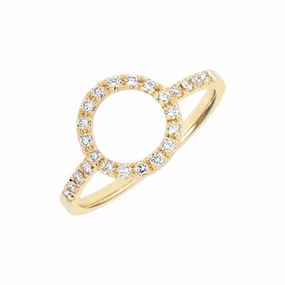 Bague en or jaune sertie de diamants.