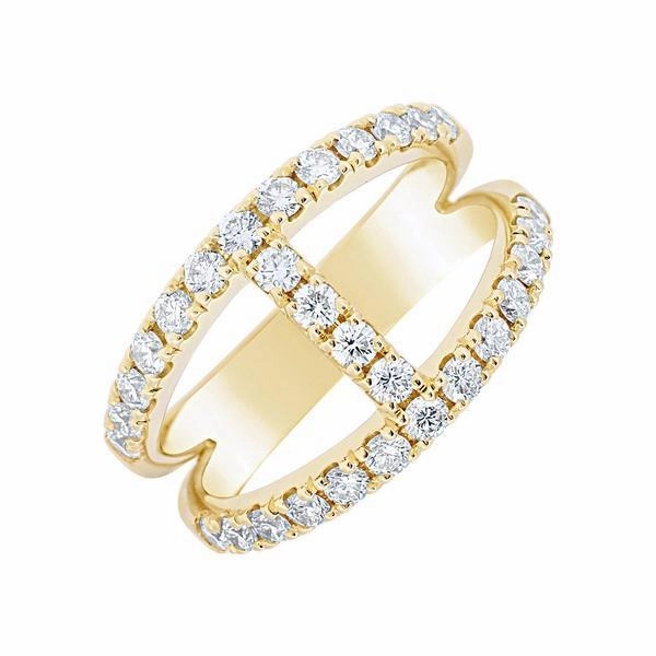 Bague en or jaune sertie de diamants