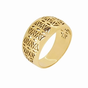 Bague fleur de vie en or jaune 18 carats.