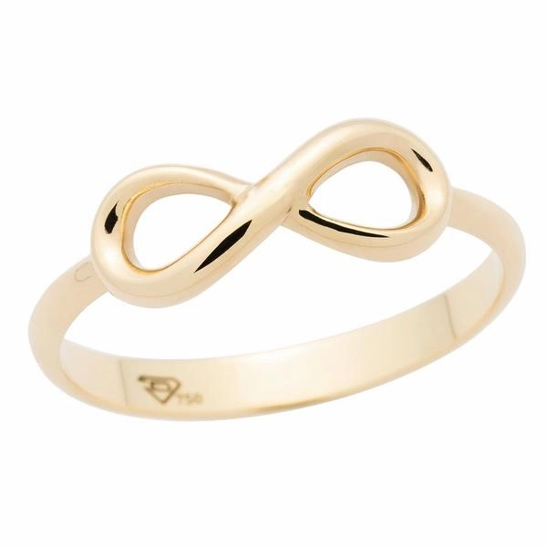Bague infinity en or jaune.