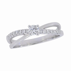 Bague or blanc sertie de diamants