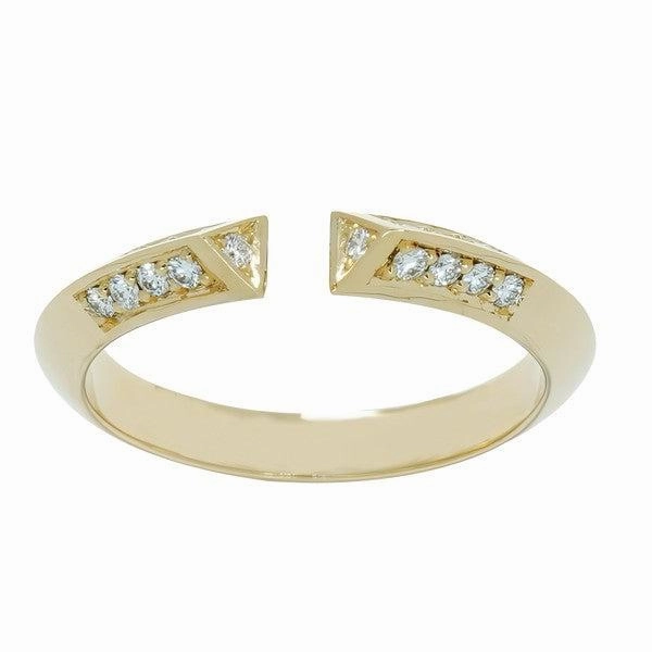 Bague or jaune sertie de diamants.
