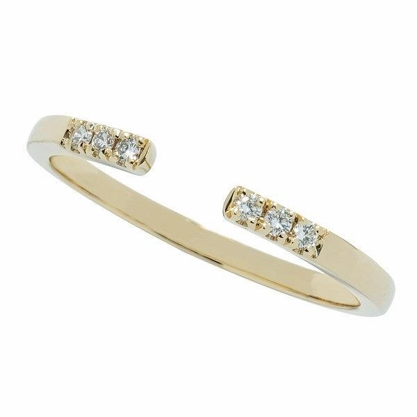 Bague or jaune sertie de diamants.