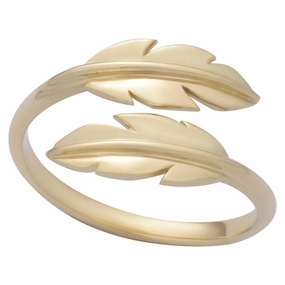 Bague plumes en or jaune